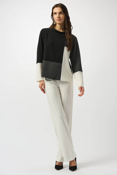 Jacquard Knit Colour-Block Boxy Top - Dream Pants