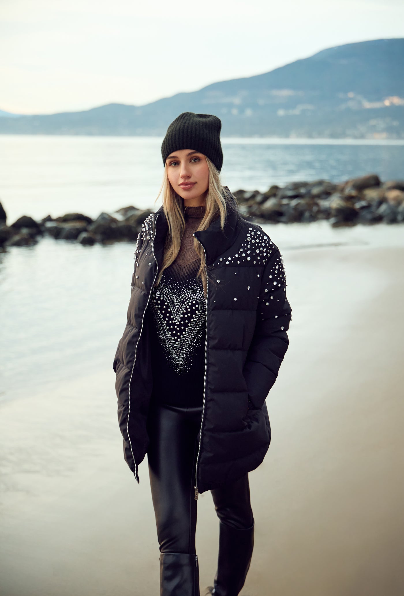 Embellished Puffer Jacket Frank Lyman