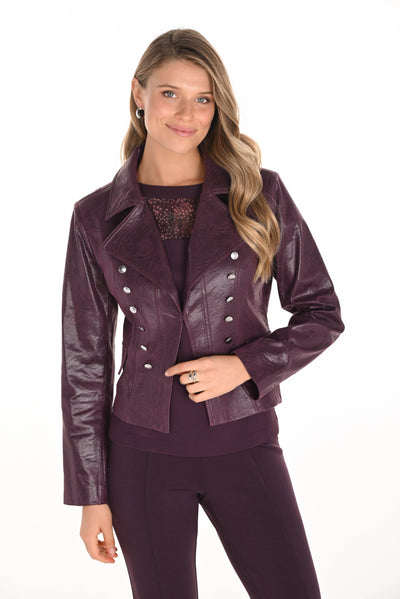 Leather Jacket With Buttons - Dream Pants