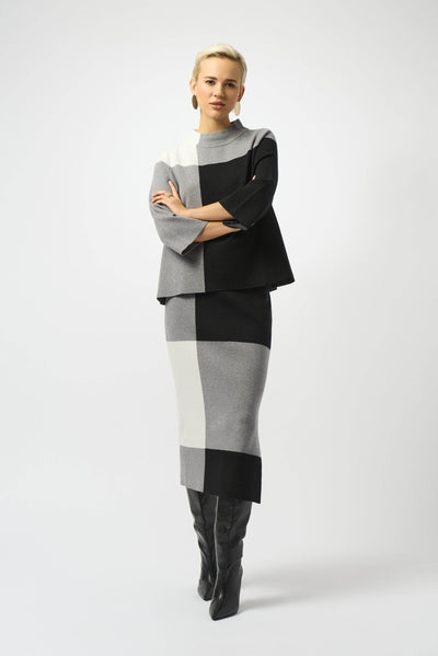 Jacquard Sweater Colour Block Skirt - Dream Pants