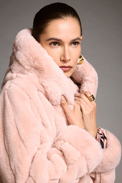 Faux Fur Reversible Hooded Coat Joseph Ribkoff