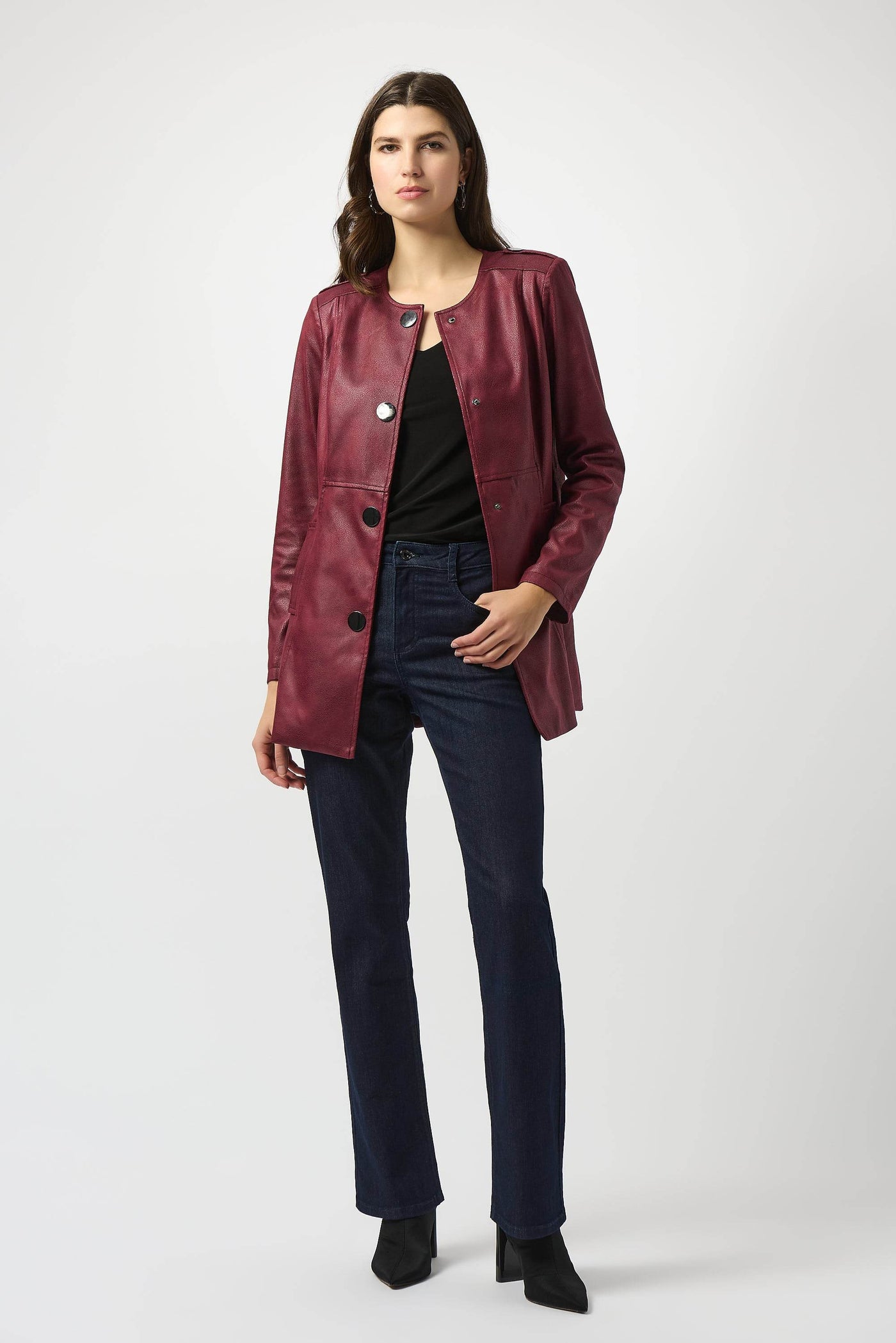 Foiled Faux Suede Fitted Jacket - Dream Pants