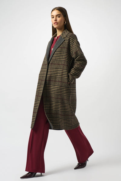 Wool Blend Plaid Double-Faced Coat - Dream Pants