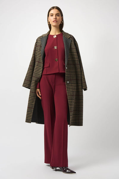Wool Blend Plaid Double-Faced Coat - Dream Pants