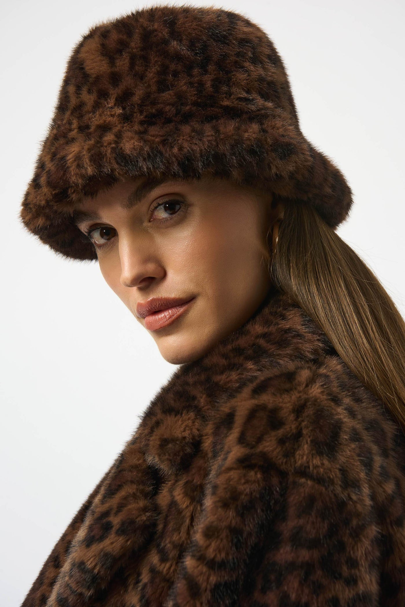 Faux Fur Leopard Print Bucket Hat - Dream Pants