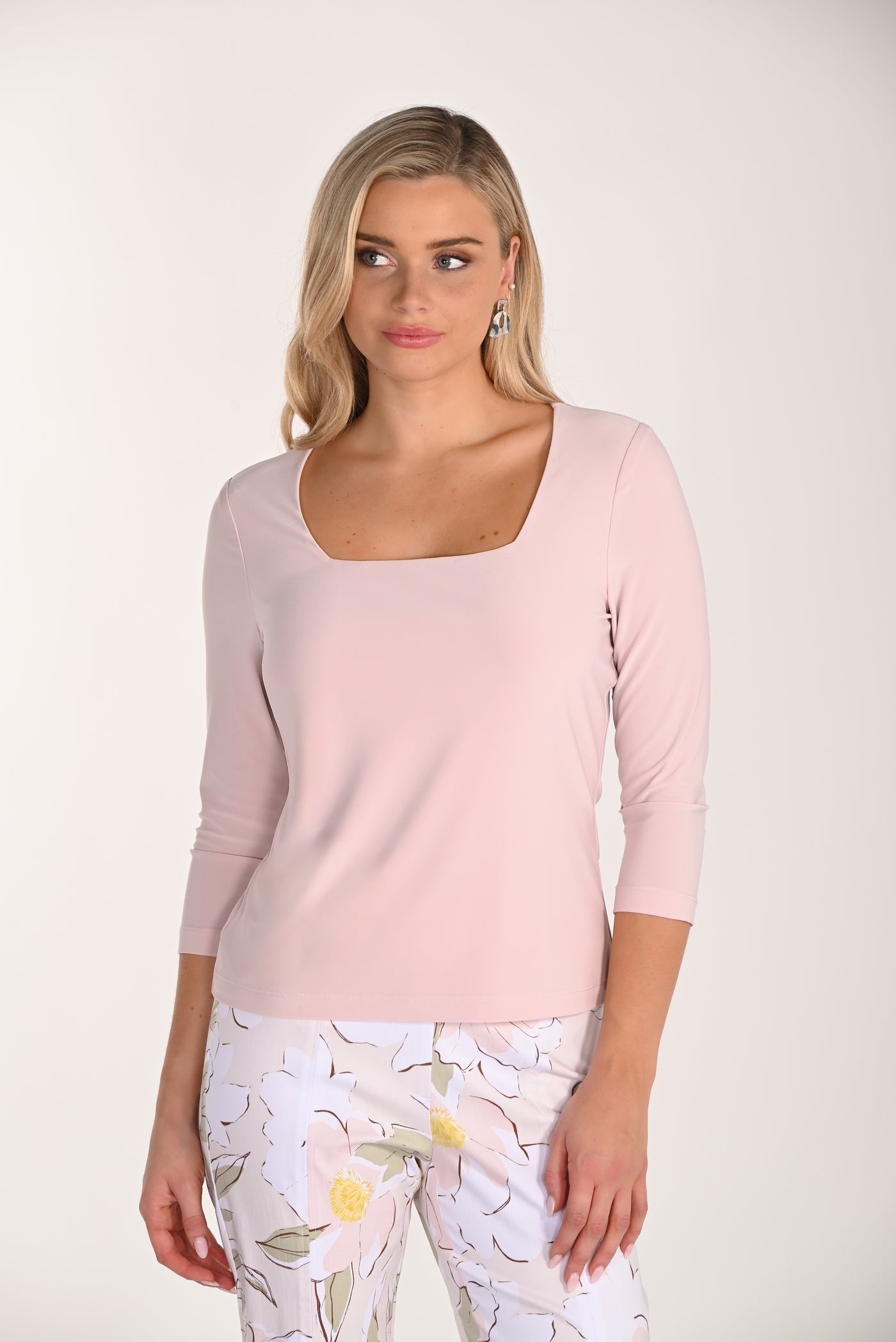Square Neck ¾ Sleeve Top Frank Lyman