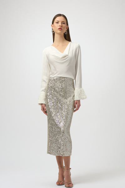 Recycled Satin Cowl Neck Top Joseph Ribkoff