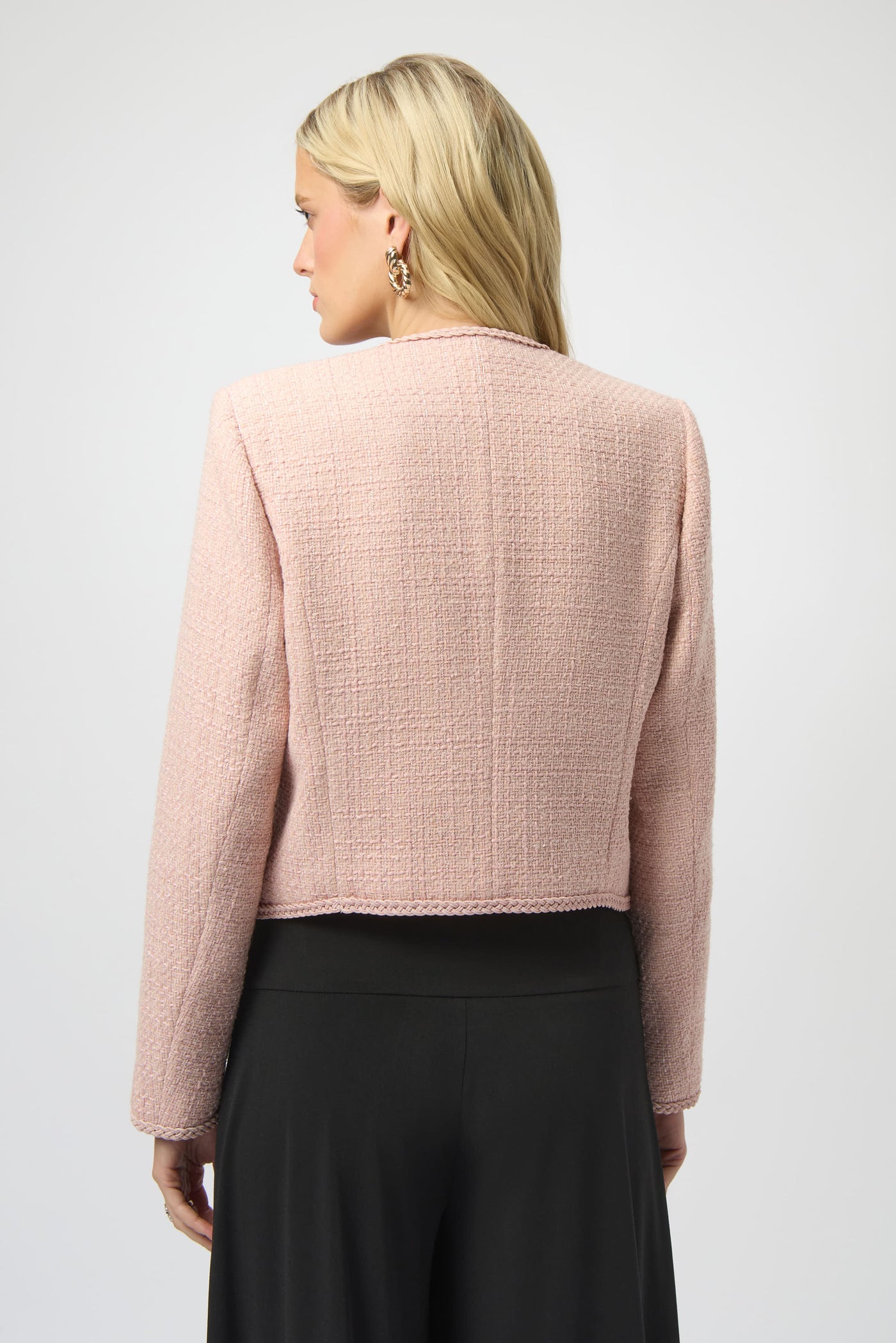Bouclé Collarless Jacket with Buttons Joseph Ribkoff