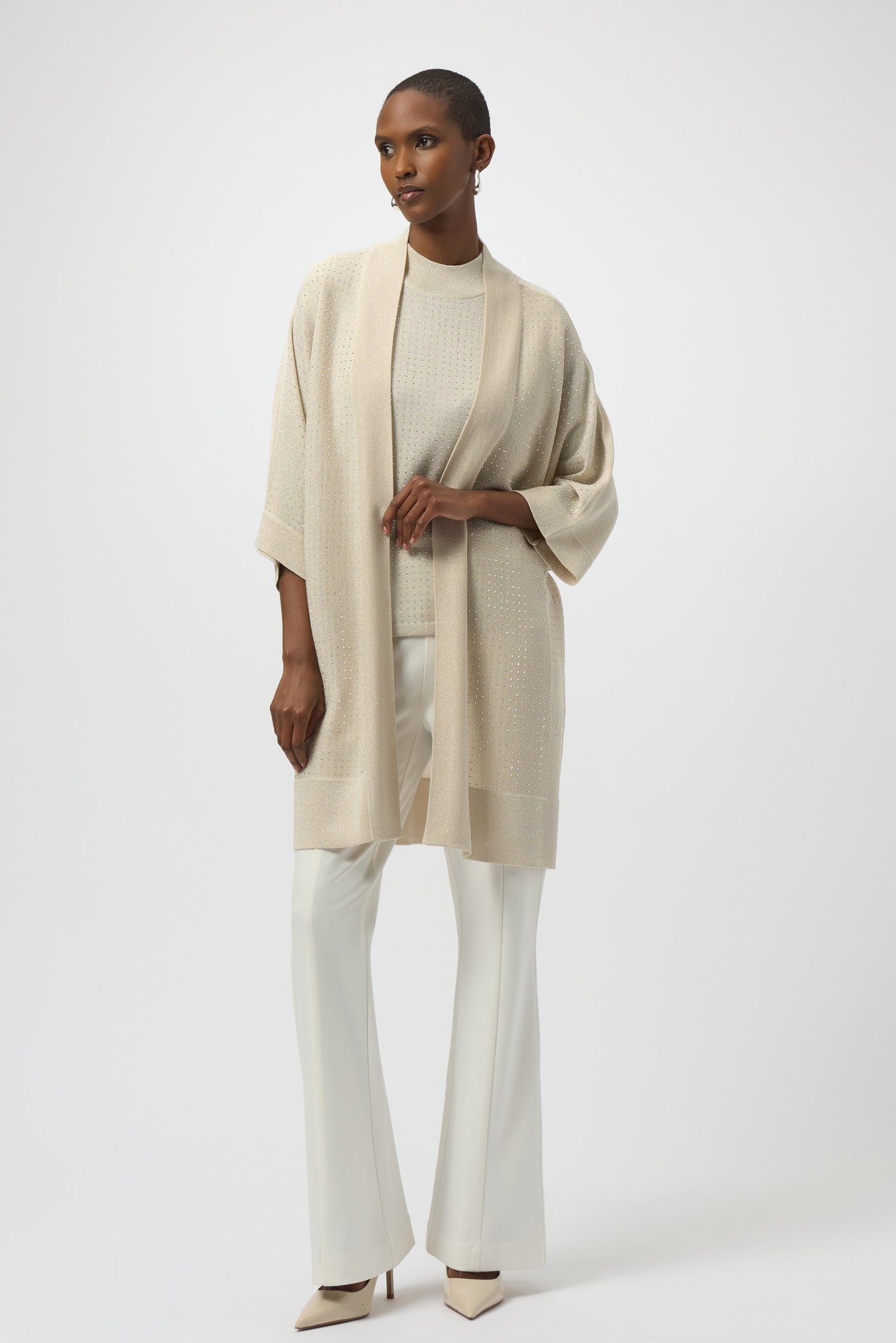 Sweater Knit Cover-Up with Iron-On Detail Joseph Ribkoff