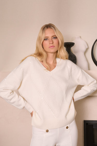 Sweater Knit Pullover with Sequins Joseph Ribkoff