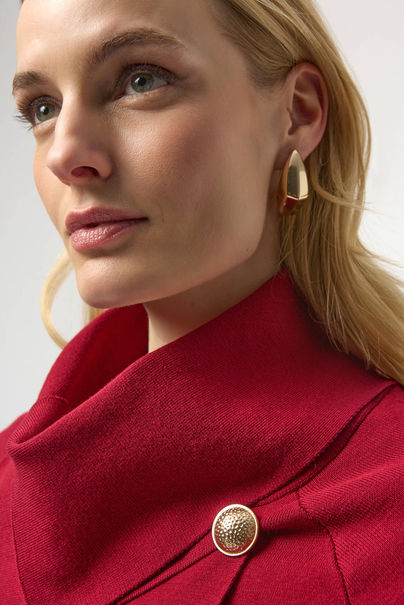 Sweater Knit Coat with Overlap Collar Joseph Ribkoff