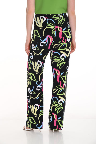 Bold Abstract Print Wide-Leg Pants Frank Lyman