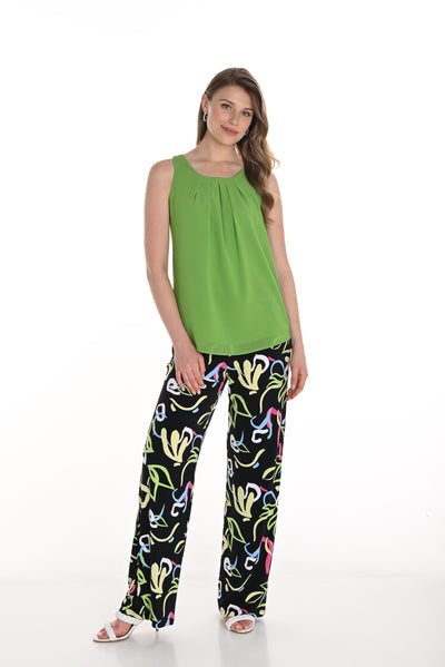 Bold Abstract Print Wide-Leg Pants Frank Lyman