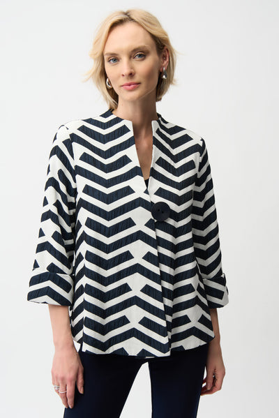 Geometric Jacquard Trapeze Jacket Joseph Ribkoff
