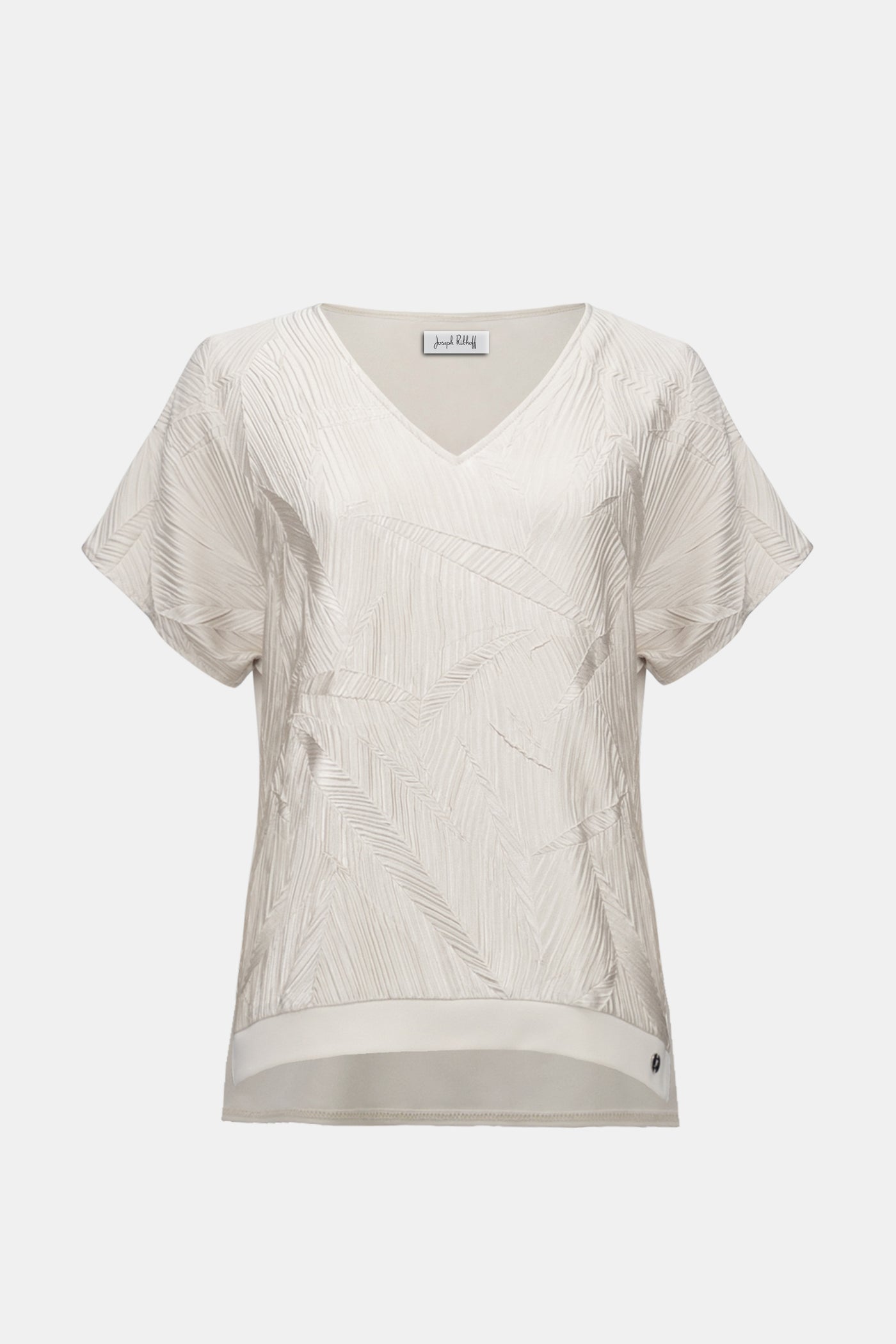 Pleated Satin Boxy Top With Silky Knit Back Joseph Ribkoff