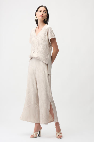 Pleated Satin Pull-On Culotte Pants Joseph Ribkoff