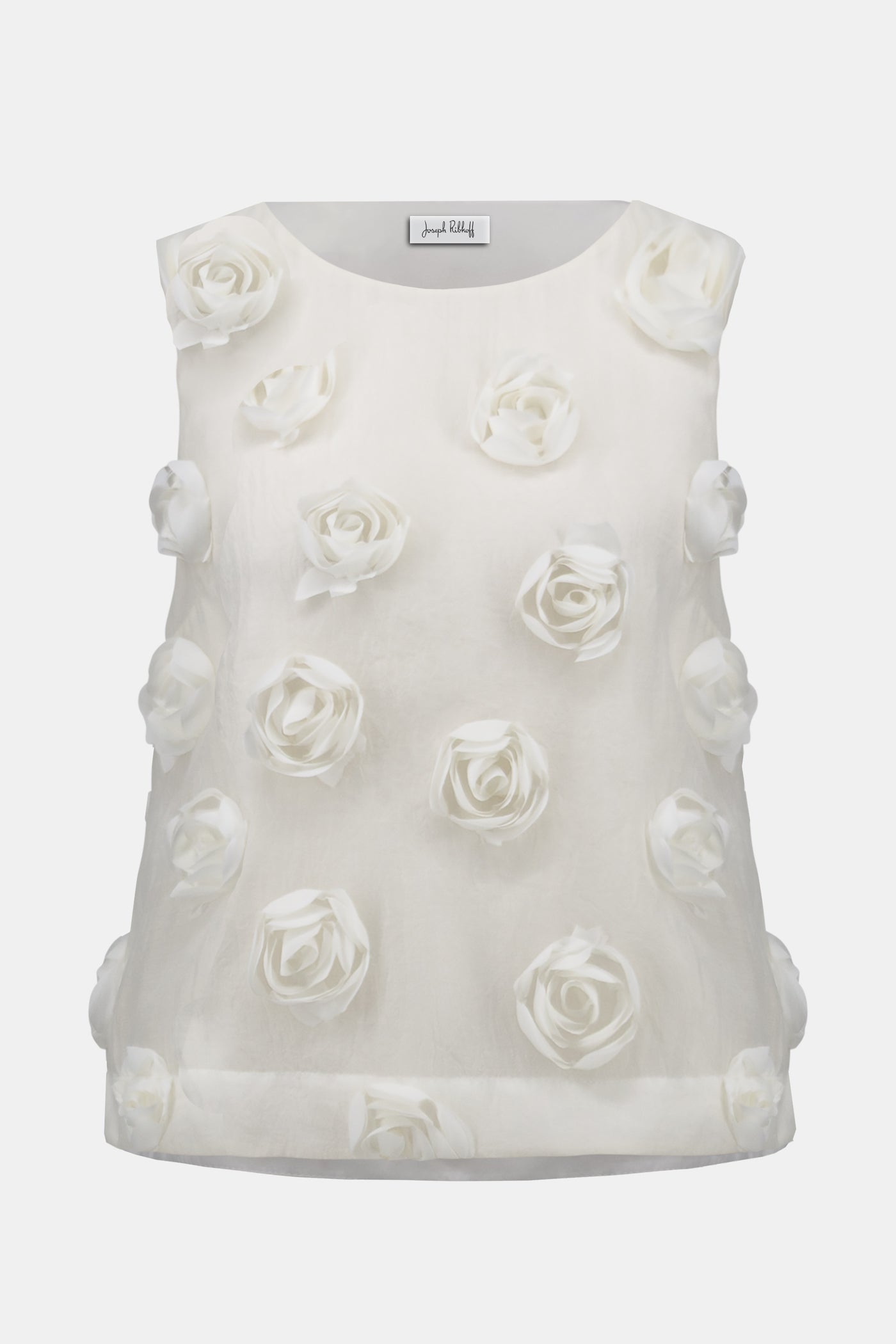 Novelty Sleeveless Top With 3D Floral Embroidery Joseph Ribkoff