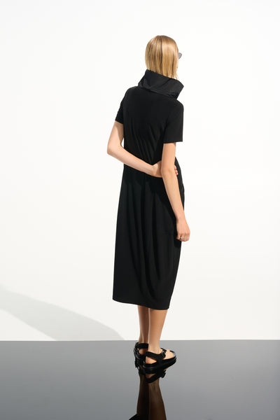 Silky Knit Cocoon Dress With Memory Funnel Collar Joseph Ribkoff