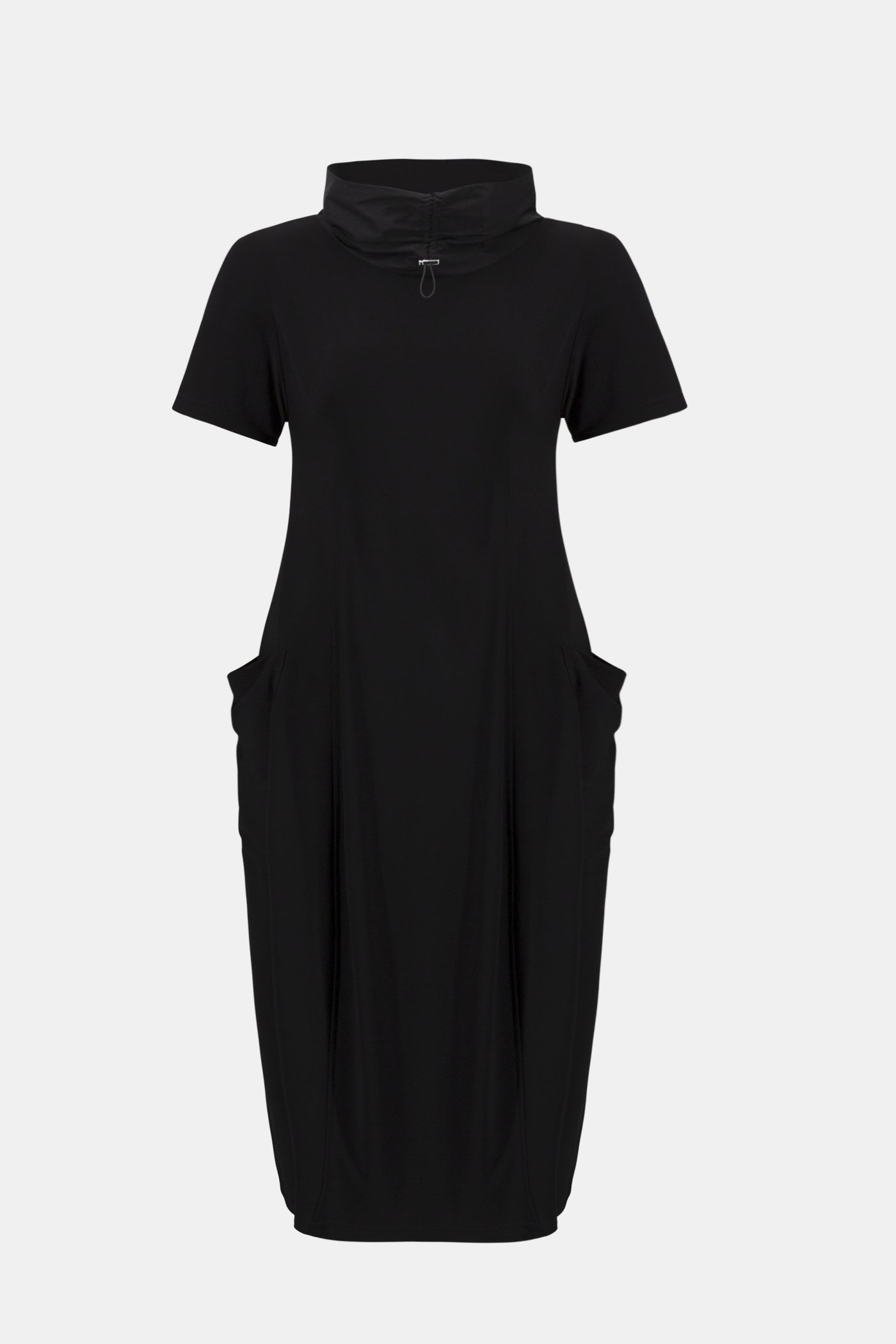 Silky Knit Cocoon Dress With Memory Funnel Collar Joseph Ribkoff