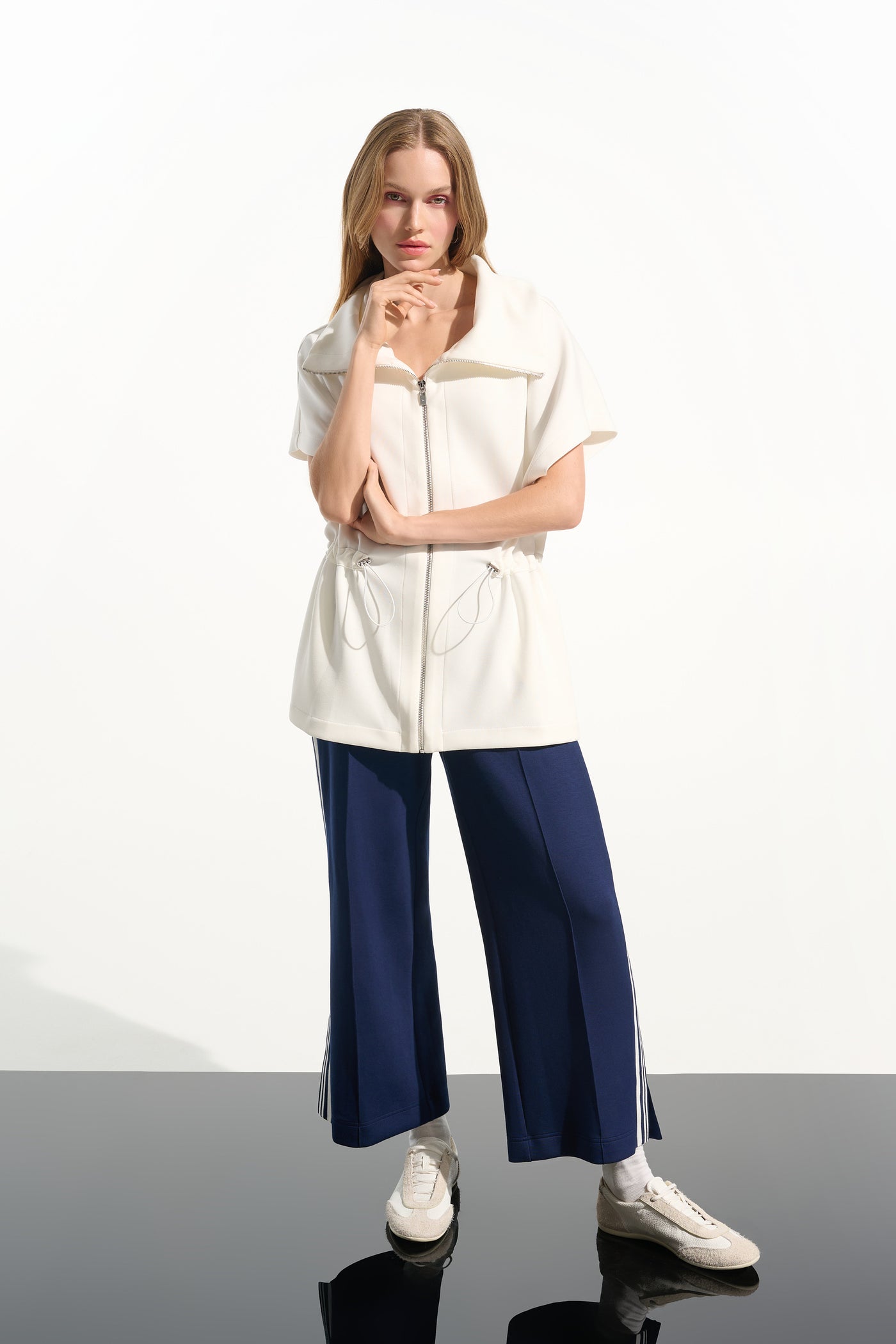 Scuba Jersey Boxy Jacket With Drawstring Waist Joseph Ribkoff