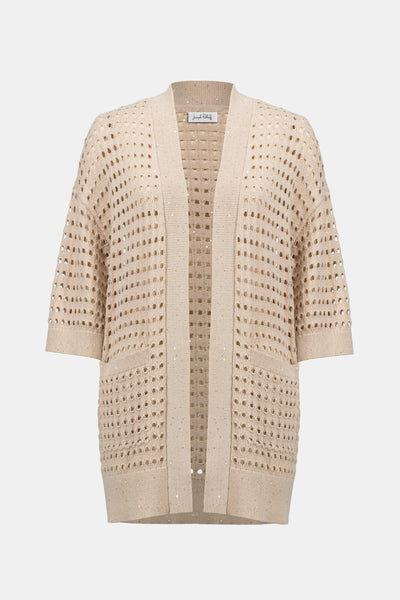 Cotton Blend Open Stitch Boxy Cardigan Joseph Ribkoff