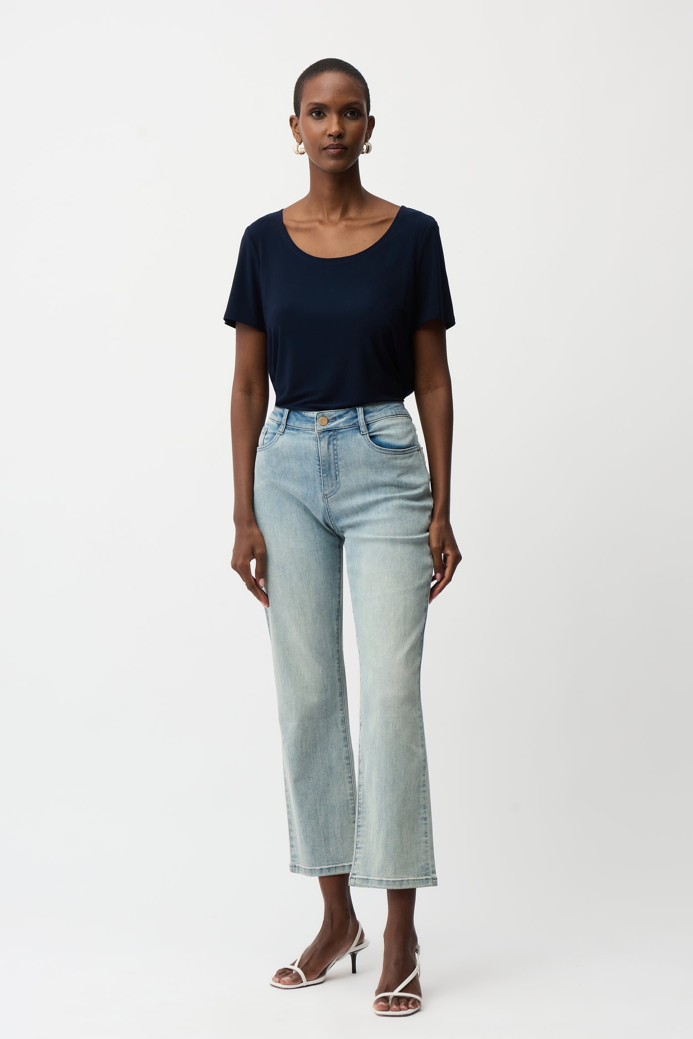 Silky Knit Fit and Flare Short Sleeve Top Joseph Ribkoff