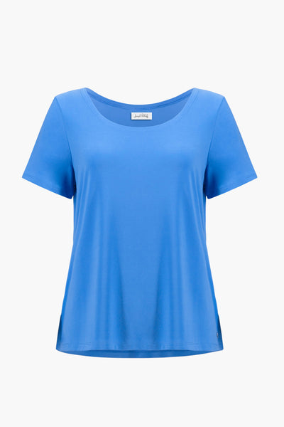 Silky Knit Fit and Flare Short Sleeve Top Joseph Ribkoff