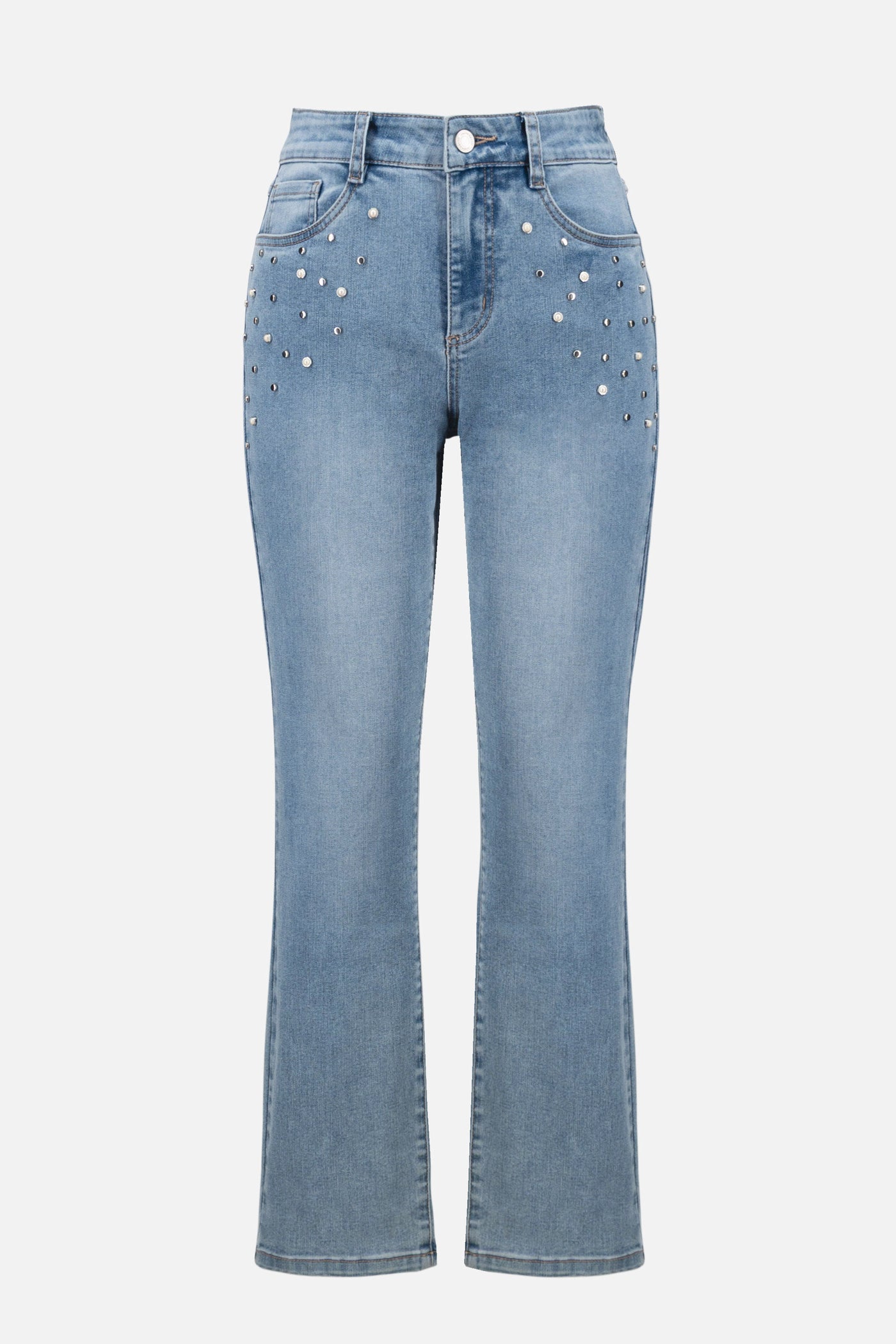 Slim Leg Jeans With Pearls and Studs French Dressing Jeans