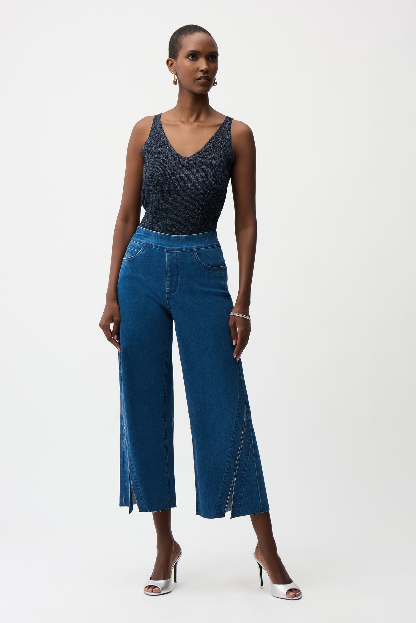 Culotte Jeans With Rhinestones Joseph Ribkoff