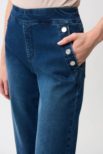 Wide Leg Pull-On Jeans Joseph Ribkoff