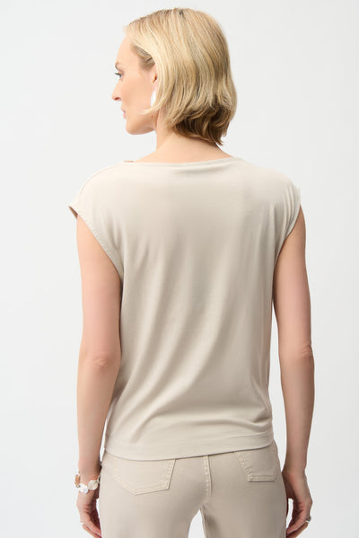 Cotton Top With Asymmetrical Collar Joseph Ribkoff