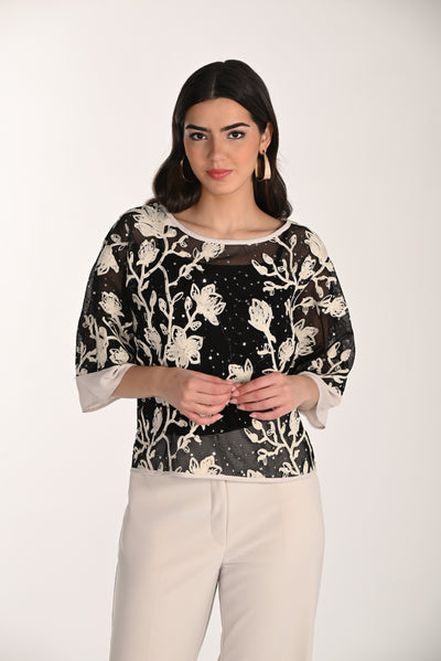 Midnight Garden Knit Top Frank Lyman