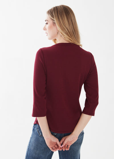 French Dressing Jeans 3/4 Sleeve Scoop Neck Top 