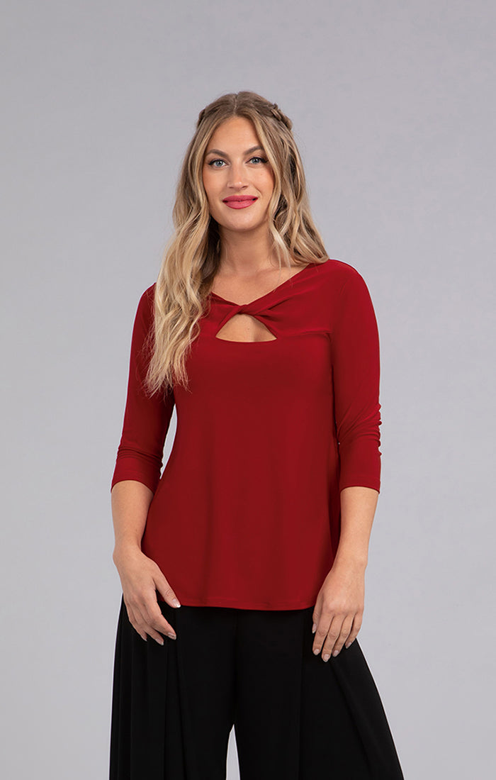 Sympli Twist Top, 3/4 Sleeves 