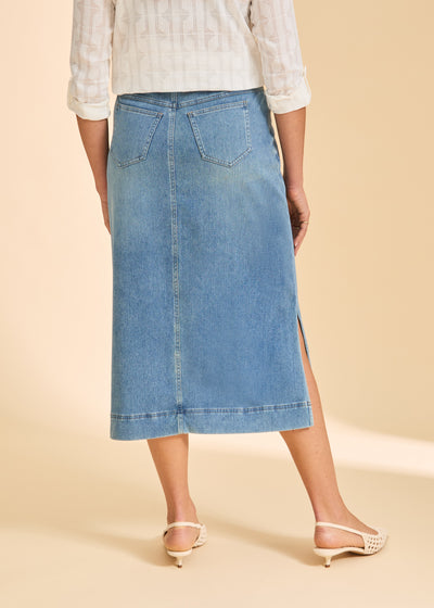 Pull-On Skirt With Slits French Dressing Jeans