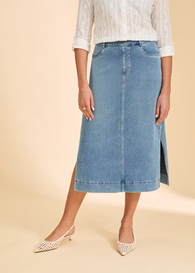 Pull-On Skirt With Slits French Dressing Jeans
