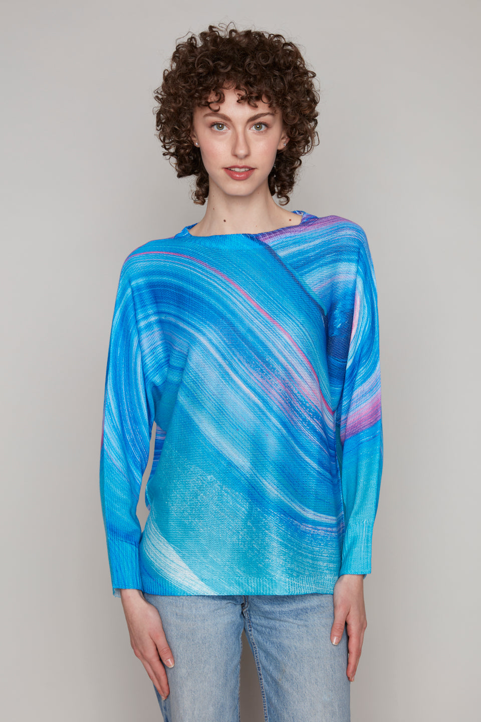 Abstract Art Print Long Sleeve Top Claire Desjardins