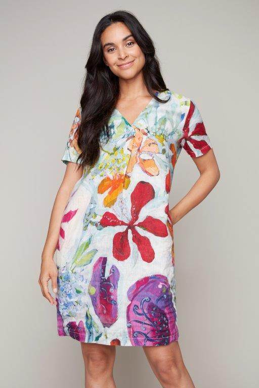 V-Neck Short Sleeved Dress W/Pockets - Dream Pants