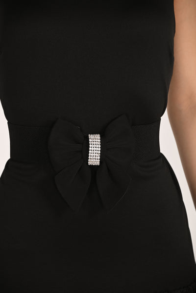 Glam Bow Stretch Belt Frank Lyman
