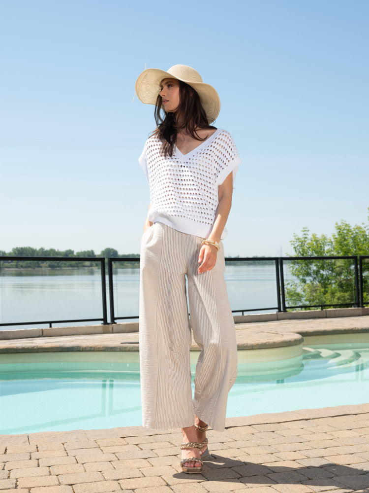 Striped Wide Leg Pants Alison Sheri