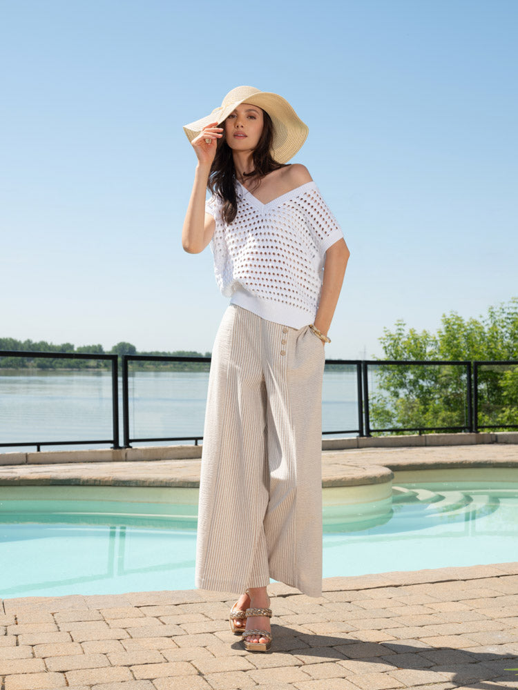 Striped Wide Leg Pants Alison Sheri