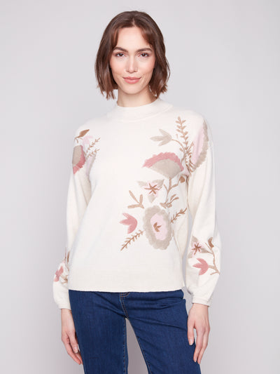 Printed Mock Neck Sweater Charlie B