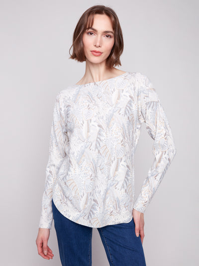 Printed Rounded Hem Sweater Charlie B