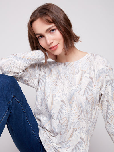 Printed Rounded Hem Sweater Charlie B