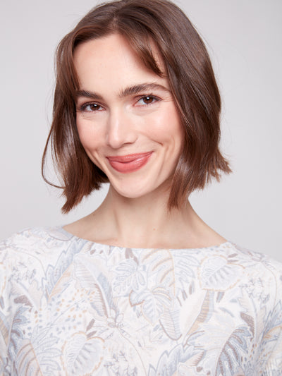 Printed Rounded Hem Sweater Charlie B