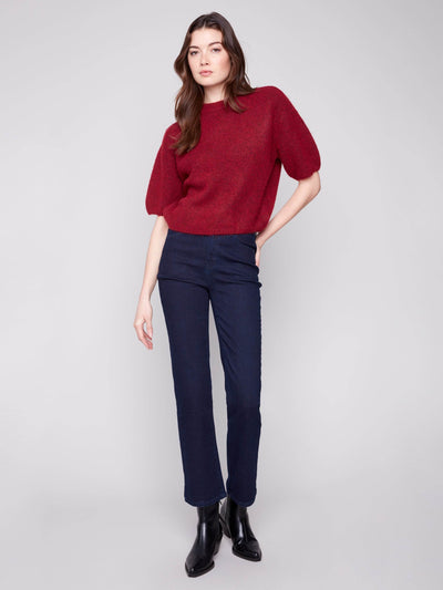 Balloon Elbow Sleeve Knit Sweater - Dream Pants