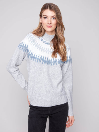 Après-Ski Jacquard Mock Neck Sweater - Dream Pants