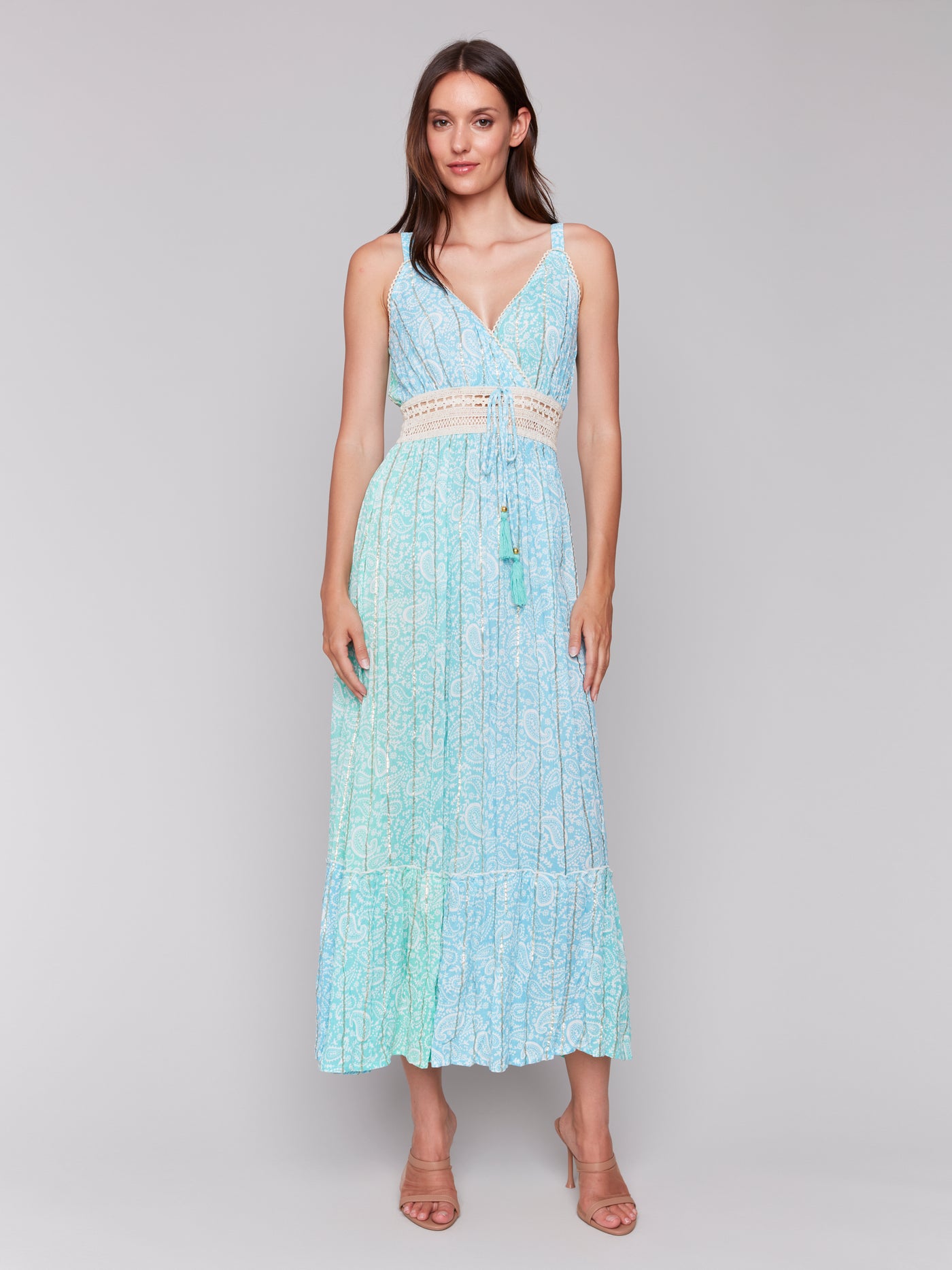 Foil Ombre Tiered Maxi Dress Charlie B