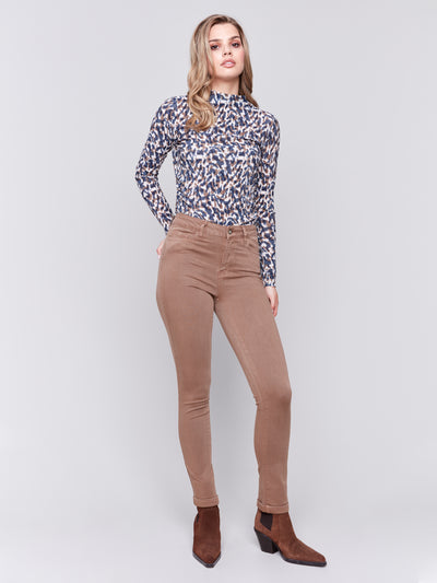 Cuffed Hem Twill Jeans Charlie B