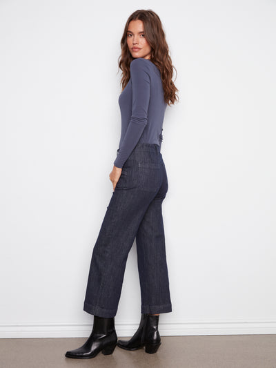 Cropped Wide Leg Stretch Jeans Charlie B